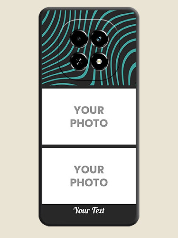 Custom Wave Pattern with 2 Image Holder On Space Black Custom Soft Matte Mobile Back Cover - Realme C63 5G - alternate view