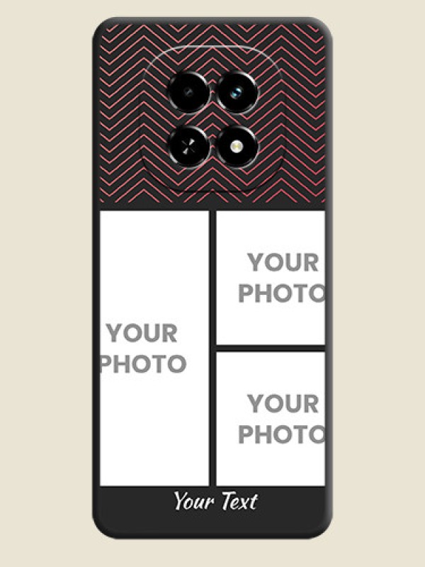 Custom Wave Pattern with 3 Image Holder On Space Black Custom Soft Matte Mobile Back Cover - Realme C63 5G - alternate view