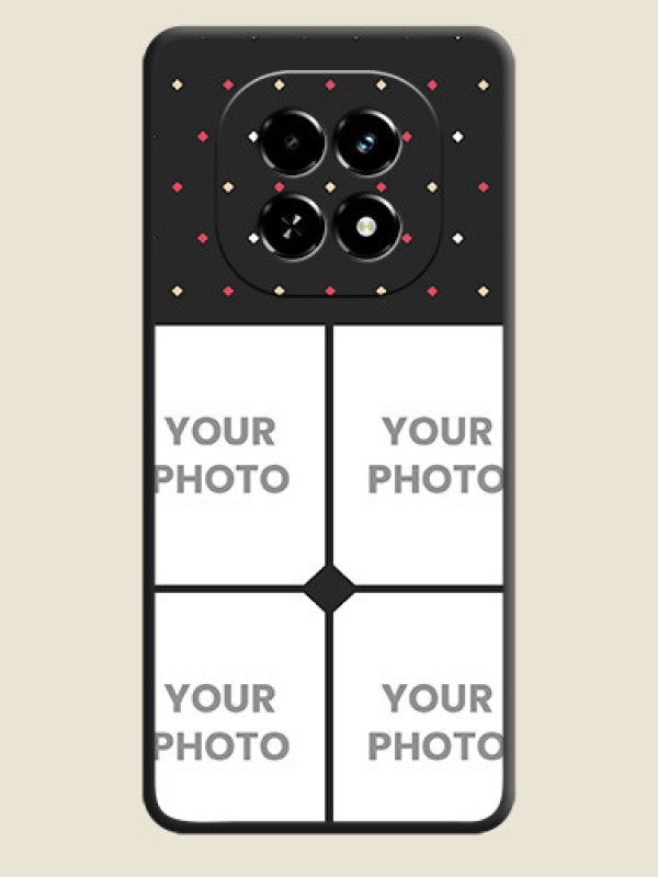 Custom Multicolor Dotted Pattern with 4 Image Holder On Space Black Custom Soft Matte Mobile Back Cover - Realme C63 5G - alternate view