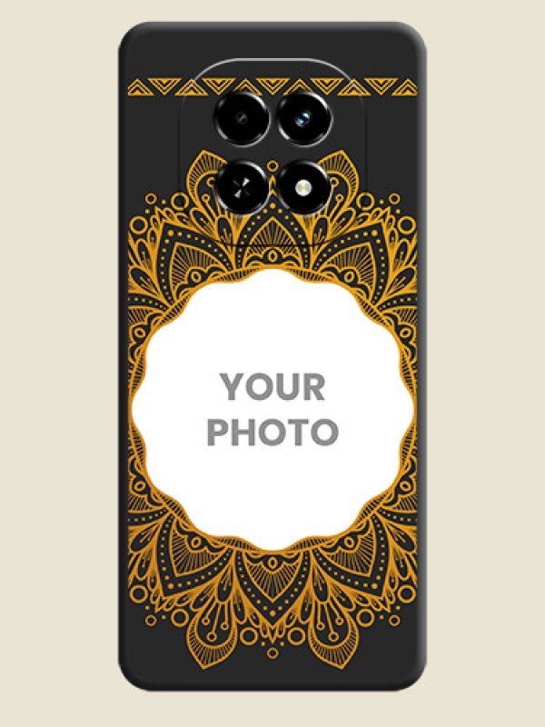 Custom Round Image with Floral Design On Space Black Custom Soft Matte Mobile Back Cover - Realme C63 5G - alternate view