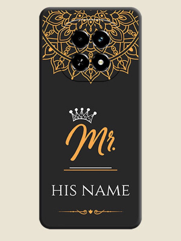 Custom Mr Name with Floral Design On Space Black Custom Soft Matte Mobile Back Cover - Realme C63 5G - alternate view