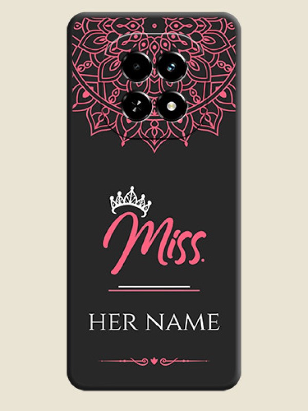 Custom Mrs Name with Floral Design On Space Black Custom Soft Matte Mobile Back Cover - Realme C63 5G - alternate view