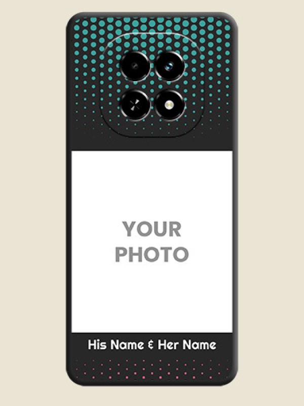 Custom Faded Dots with Grunge Photo Frame and Text On Space Black Custom Soft Matte Mobile Back Cover - Realme C63 5G - alternate view