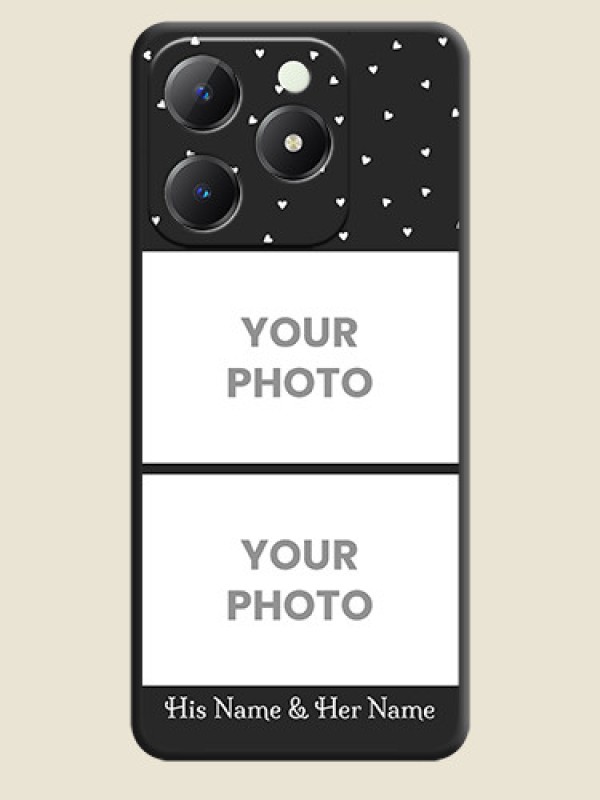 Custom Miniature Love Symbols with Name On Space Black Custom Soft Matte Mobile Back Cover - Realme C63 - alternate view