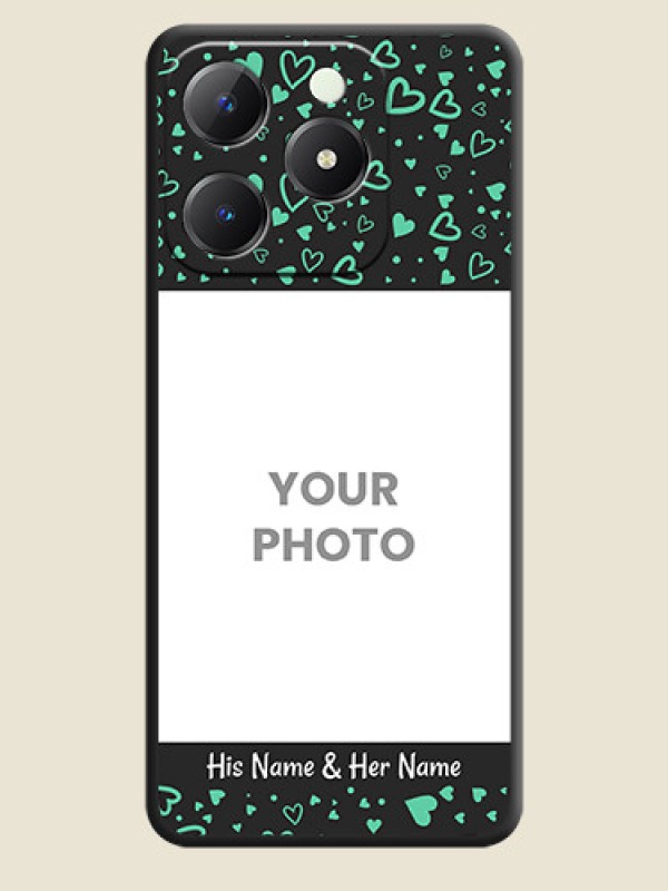 Custom Sea Green Indefinite Love Pattern on Photo On Space Black Custom Soft Matte Mobile Back Cover - Realme C63 - alternate view