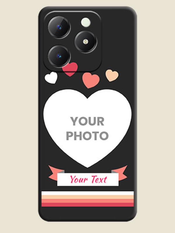 Custom Love Shaped Photo with Colorful Stripes On Space Black Custom Soft Matte Mobile Back Cover - Realme C63 - alternate view