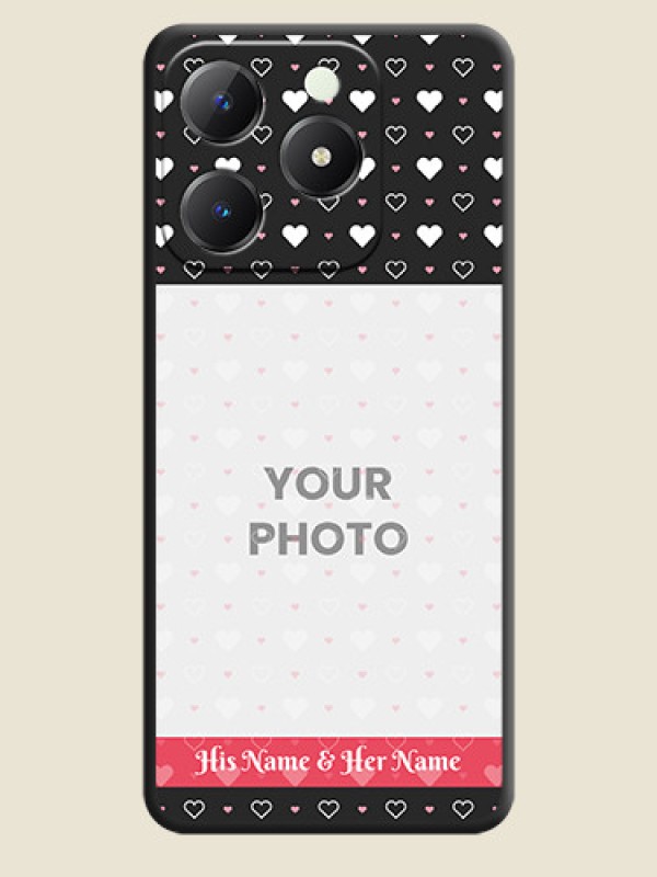 Custom White Color Love Symbols with Text Design on Photo On Space Black Custom Soft Matte Mobile Back Cover - Realme C63 - alternate view