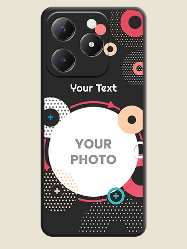 Custom Multicoloured Round Image On Space Black Custom Soft Matte Mobile Back Cover - Realme C63 - alternate view