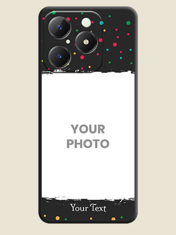 Custom Multicolor Dotted Pattern with Text On Space Black Custom Soft Matte Mobile Back Cover - Realme C63 - alternate view