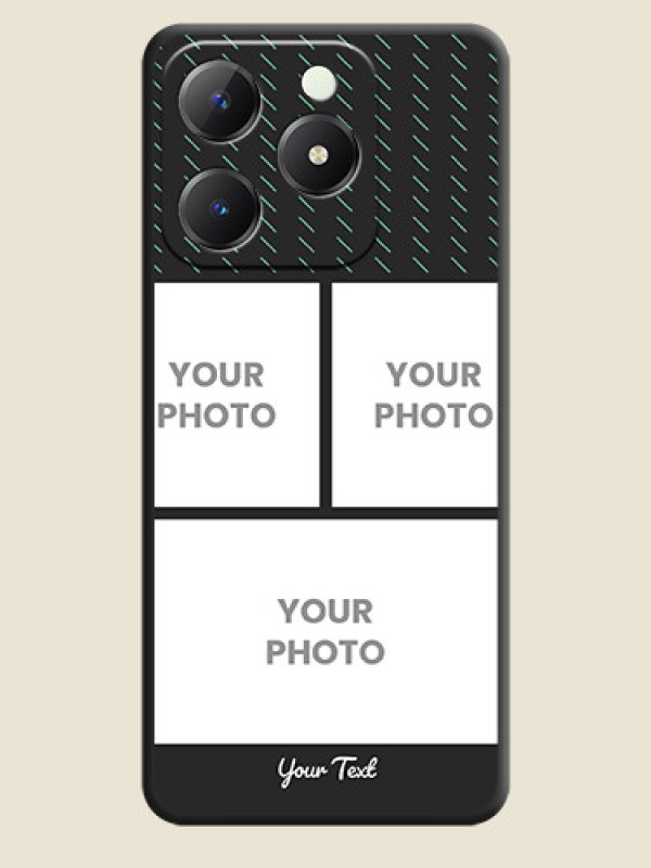 Custom Cross Dotted Pattern with 2 Image Holder On Space Black Custom Soft Matte Mobile Back Cover - Realme C63 - alternate view