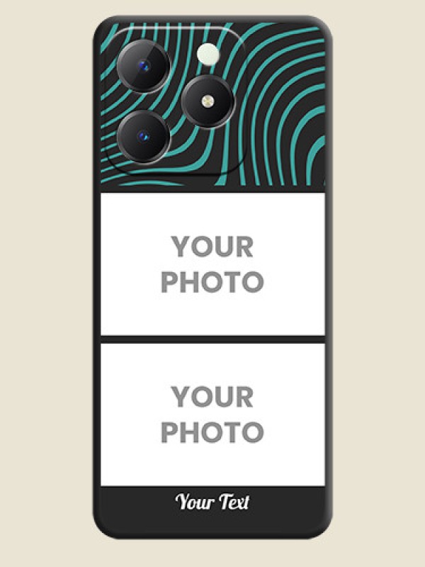 Custom Wave Pattern with 2 Image Holder On Space Black Custom Soft Matte Mobile Back Cover - Realme C63 - alternate view