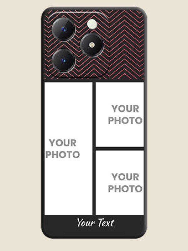 Custom Wave Pattern with 3 Image Holder On Space Black Custom Soft Matte Mobile Back Cover - Realme C63 - alternate view