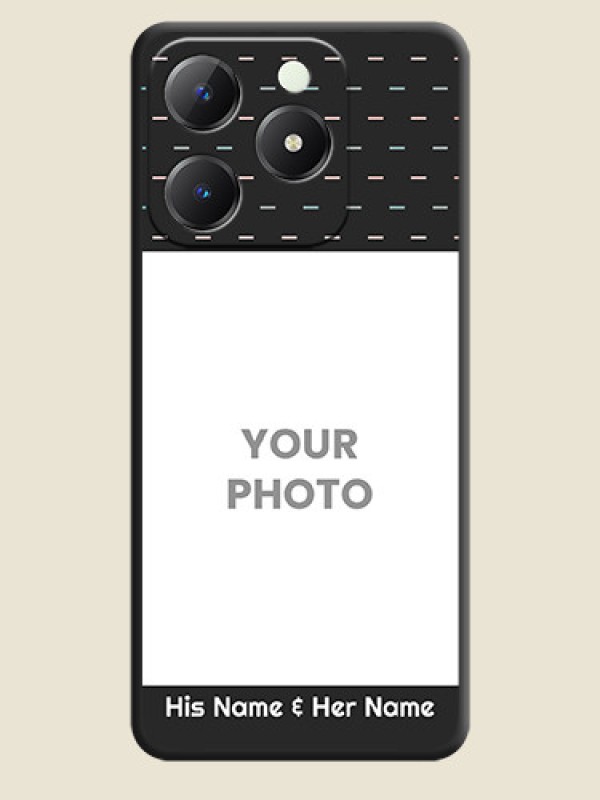 Custom Line Pattern Design with Text On Space Black Custom Soft Matte Mobile Back Cover - Realme C63 - alternate view