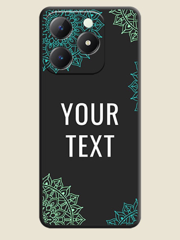 Custom Your Name with Floral Design On Space Black Custom Soft Matte Mobile Back Cover - Realme C63 - alternate view