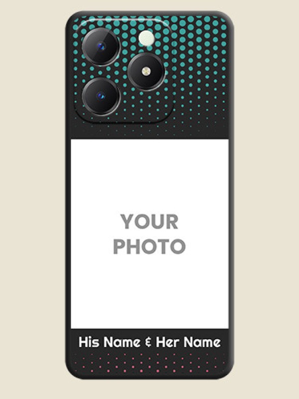 Custom Faded Dots with Grunge Photo Frame and Text On Space Black Custom Soft Matte Mobile Back Cover - Realme C63 - alternate view