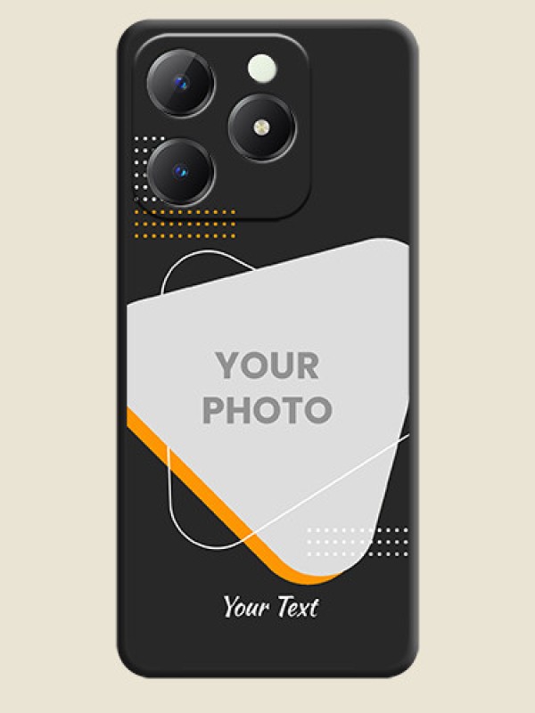 Custom Yellow Triangle on Photo On Space Black Custom Soft Matte Mobile Back Cover - Realme C63 - alternate view