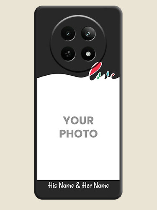 Custom Fall in Love Pattern with Picture - Photo on Space Black Soft Matte Mobile Case - Realme C65 5G - alternate view