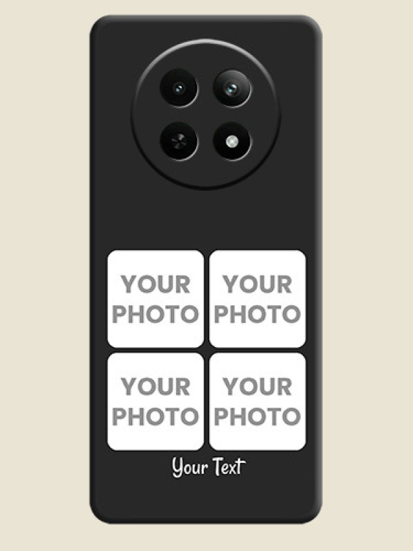 Custom Floral Art with 6 Image Holder - Photo on Space Black Soft Matte Mobile Case - Realme C65 5G - alternate view