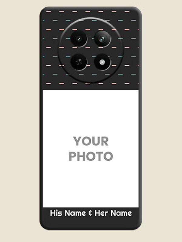 Custom Line Pattern Design with Text on Space Black Custom Soft Matte Phone Back Cover - Realme C65 5G - alternate view