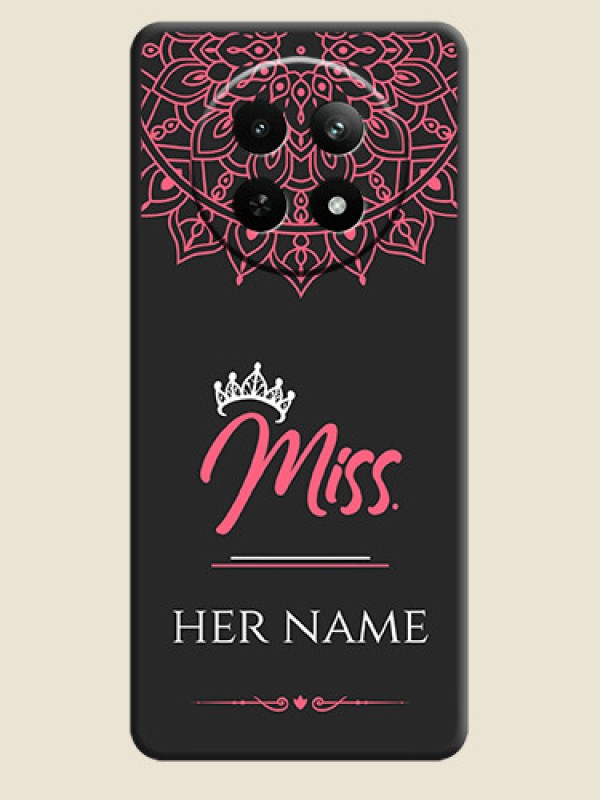 Custom Mrs Name with Floral Design on Space Black Personalized Soft Matte Phone Covers - Realme C65 5G - alternate view