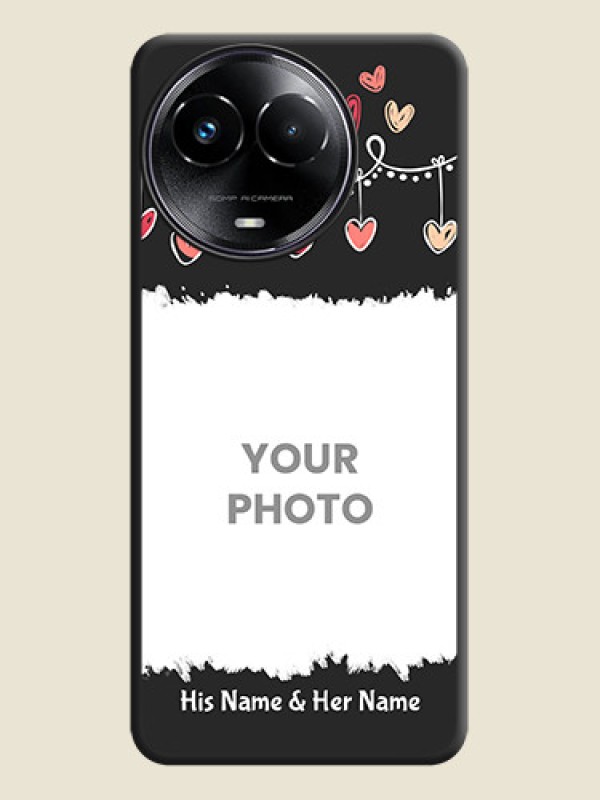 Custom Pink Love Hangings with Name on Space Black Custom Soft Matte Phone Cases - Realme C67 5G - alternate view