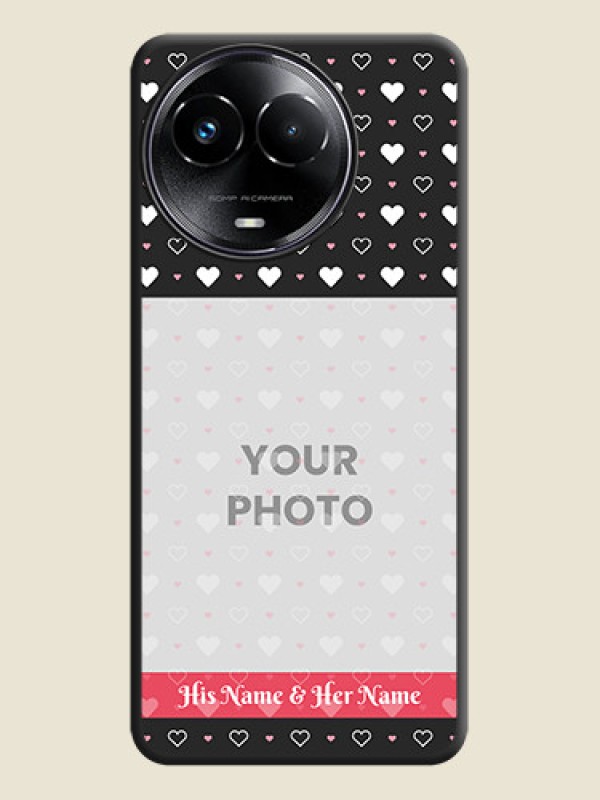 Custom White Color Love Symbols with Text Design - Photo on Space Black Soft Matte Phone Cover - Realme C67 5G - alternate view