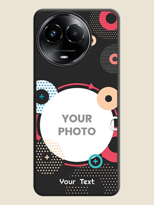Custom Multicoloured Round Image on Personalised Space Black Soft Matte Cases - Realme C67 5G - alternate view