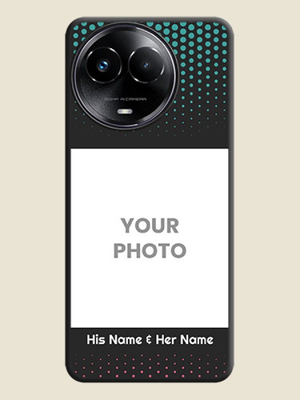 Custom Faded Dots with Grunge Photo Frame and Text on Space Black Custom Soft Matte Phone Cases - Realme C67 5G - alternate view