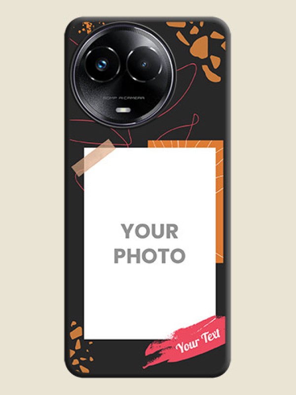 Custom Orange Photo Frame on Space Black Custom Soft Matte Phone Back Cover - Realme C67 5G - alternate view