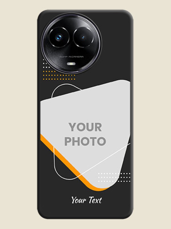 Custom Yellow Triangle - Photo on Space Black Soft Matte Phone Cover - Realme C67 5G - alternate view