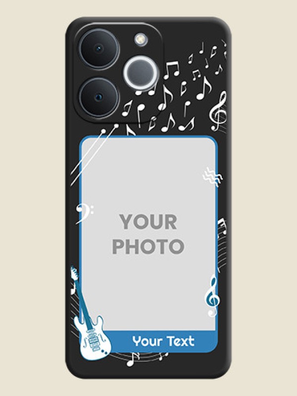 Custom Musical Theme Design with Text on Photo On Space Black Custom Soft Matte Mobile Back Cover - Realme C71 4G - alternate view