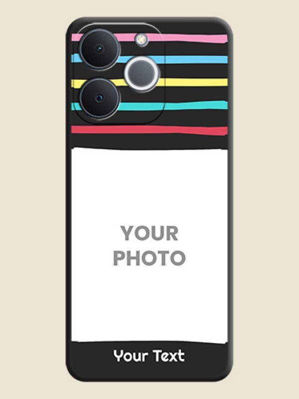 Custom Multicolor Lines with Image On Space Black Custom Soft Matte Mobile Back Cover - Realme C71 4G - alternate view