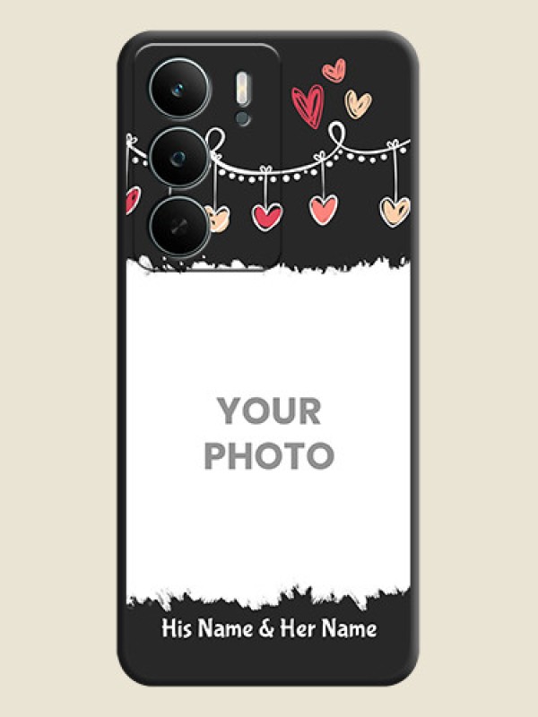 Custom Pink Love Hangings with Name On Space Black Custom Soft Matte Mobile Back Cover - Realme C73 5G - alternate view
