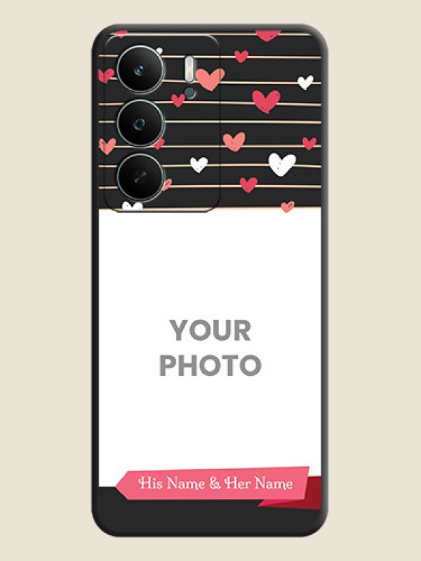 Custom Love Pattern with Name on Pink Ribbon on Photo On Space Black Custom Soft Matte Mobile Back Cover - Realme C73 5G - alternate view