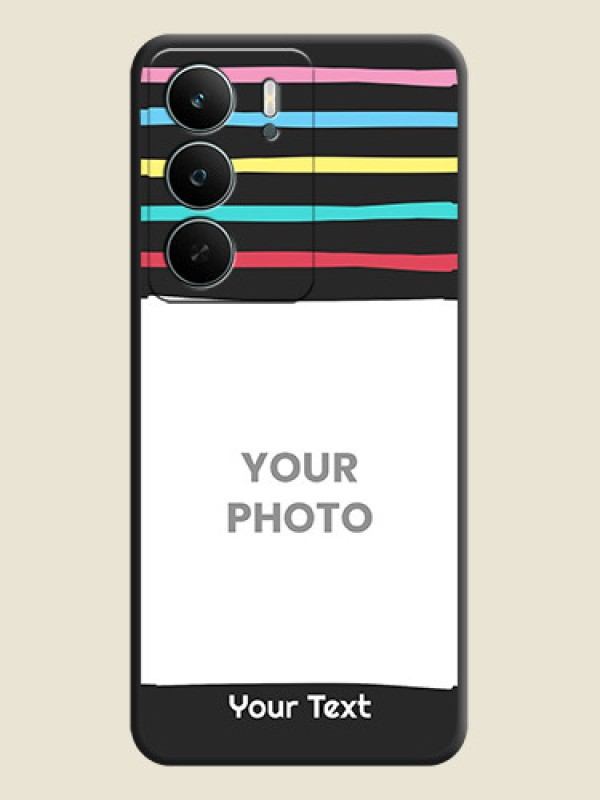 Custom Multicolor Lines with Image On Space Black Custom Soft Matte Mobile Back Cover - Realme C73 5G - alternate view