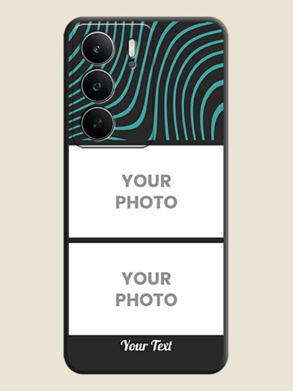 Custom Wave Pattern with 2 Image Holder On Space Black Custom Soft Matte Mobile Back Cover - Realme C73 5G - alternate view