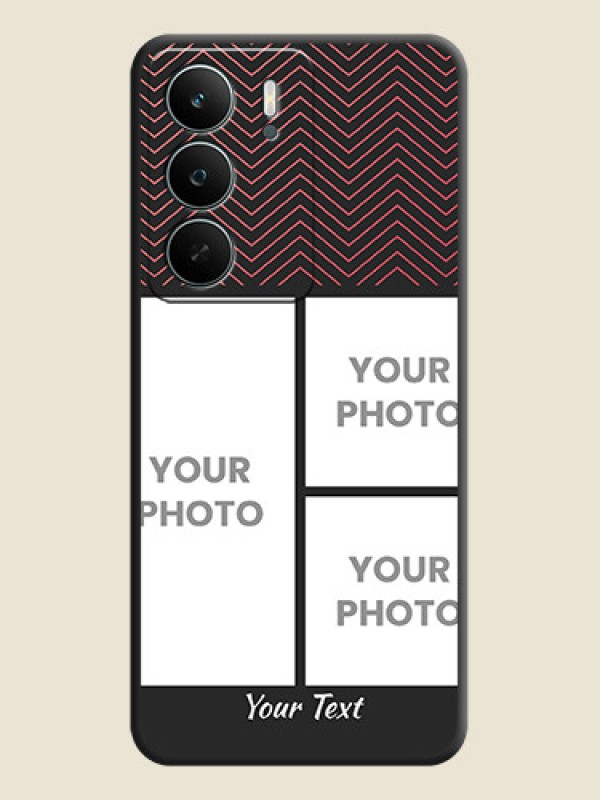 Custom Wave Pattern with 3 Image Holder On Space Black Custom Soft Matte Mobile Back Cover - Realme C75 5G - alternate view