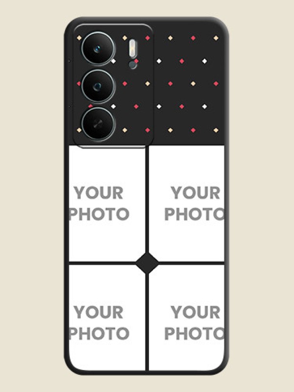 Custom Multicolor Dotted Pattern with 4 Image Holder On Space Black Custom Soft Matte Mobile Back Cover - Realme C75 5G - alternate view