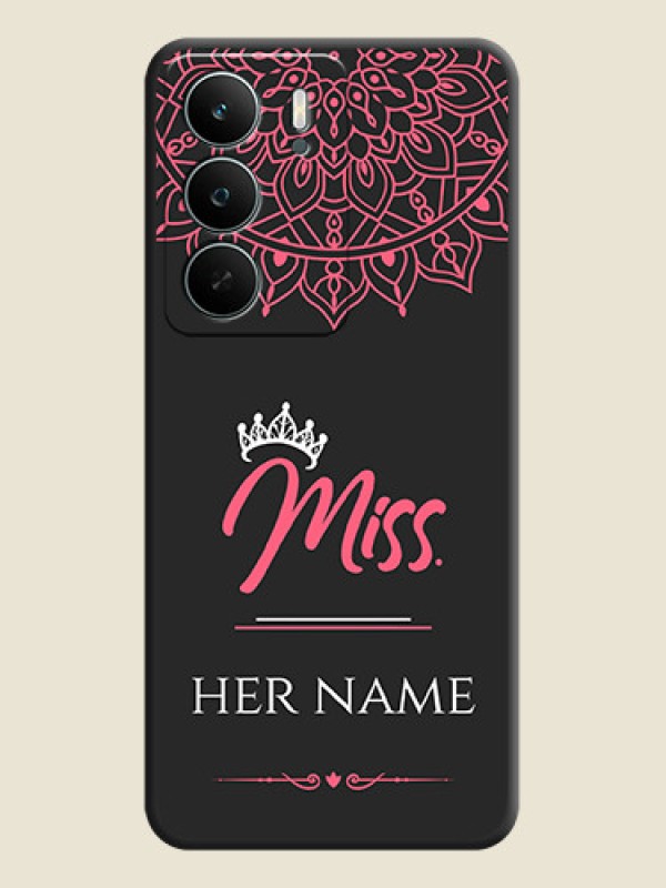 Custom Mrs Name with Floral Design On Space Black Custom Soft Matte Mobile Back Cover - Realme C75 5G - alternate view