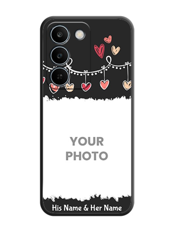 Custom Pink Love Hangings with Name On Space Black Custom Soft Matte Mobile Back Cover - Realme C83 5G - alternate view