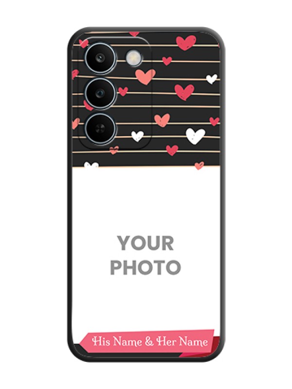 Custom Love Pattern with Name on Pink Ribbon on Photo On Space Black Custom Soft Matte Mobile Back Cover - Realme C83 5G - alternate view