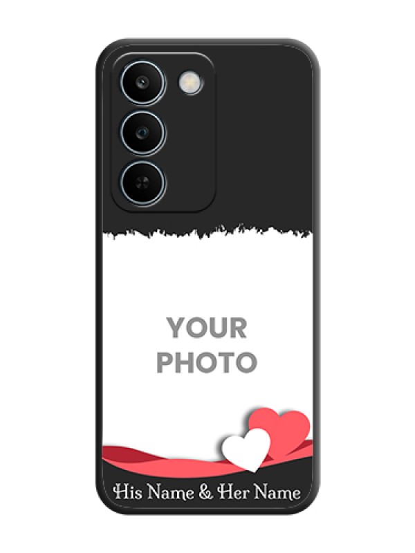 Custom Pin Color Love Shaped Ribbon Design with Text On Space Black Custom Soft Matte Mobile Back Cover - Realme C83 5G - alternate view