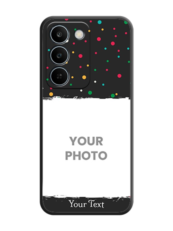 Custom Multicolor Dotted Pattern with Text On Space Black Custom Soft Matte Mobile Back Cover - Realme C83 5G - alternate view