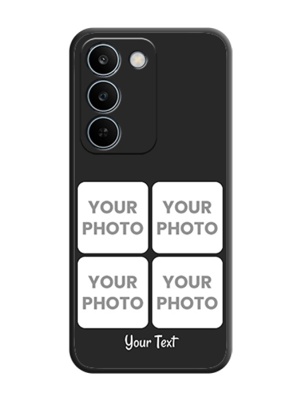 Custom Floral Art with 6 Image Holder on Photo On Space Black Custom Soft Matte Mobile Back Cover - Realme C83 5G - alternate view