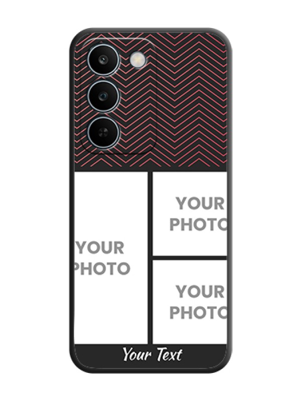 Custom Wave Pattern with 3 Image Holder On Space Black Custom Soft Matte Mobile Back Cover - Realme C83 5G - alternate view