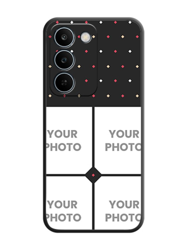 Custom Multicolor Dotted Pattern with 4 Image Holder On Space Black Custom Soft Matte Mobile Back Cover - Realme C83 5G - alternate view
