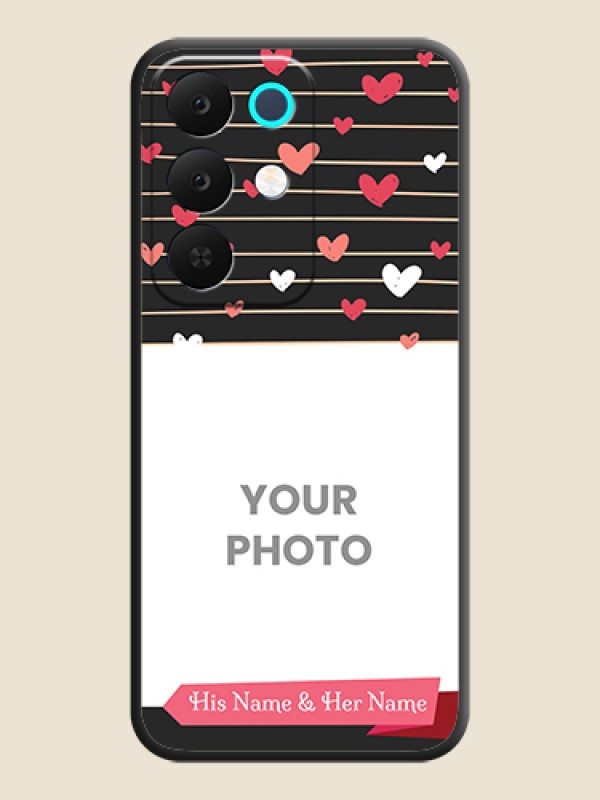 Custom Love Pattern with Name on Pink Ribbon on Photo On Space Black Custom Soft Matte Mobile Back Cover - Realme C85 5G - alternate view