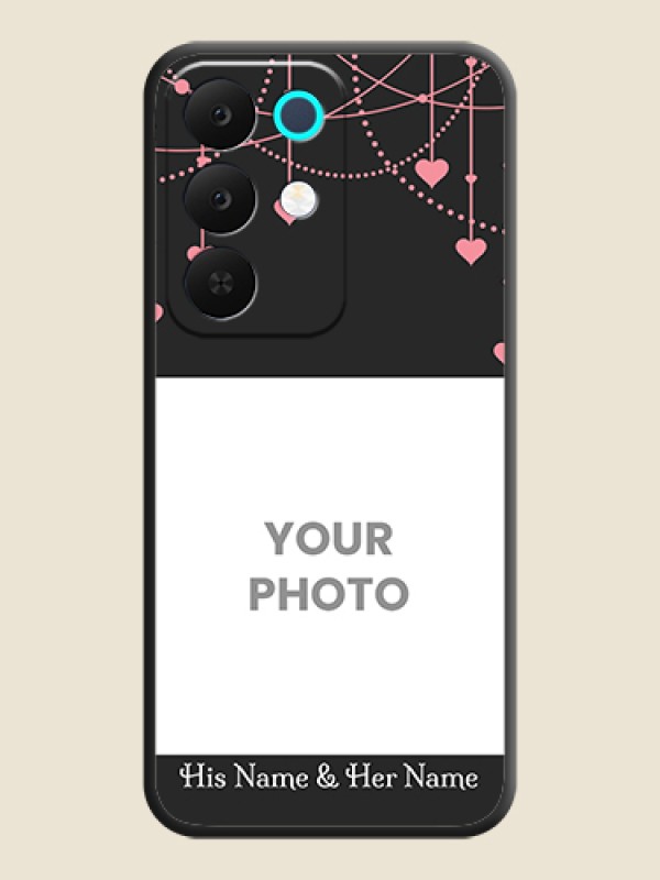 Custom Pink Love Hangings with Text On Space Black Custom Soft Matte Mobile Back Cover - Realme C85 5G - alternate view