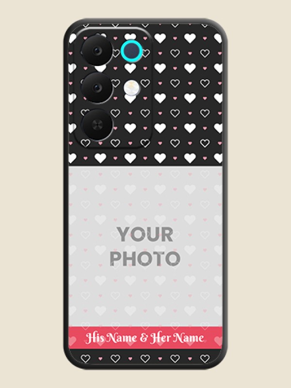 Custom White Color Love Symbols with Text Design on Photo On Space Black Custom Soft Matte Mobile Back Cover - Realme C85 5G - alternate view