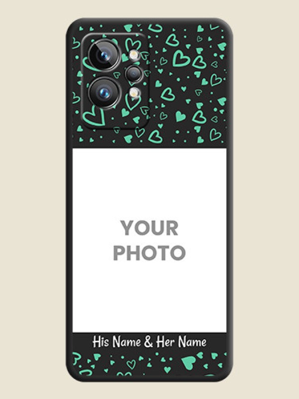 Custom Sea Green Indefinite Love Pattern on Photo on Space Black Soft Matte Mobile Cover - Realme GT 2 Pro 5G - alternate view